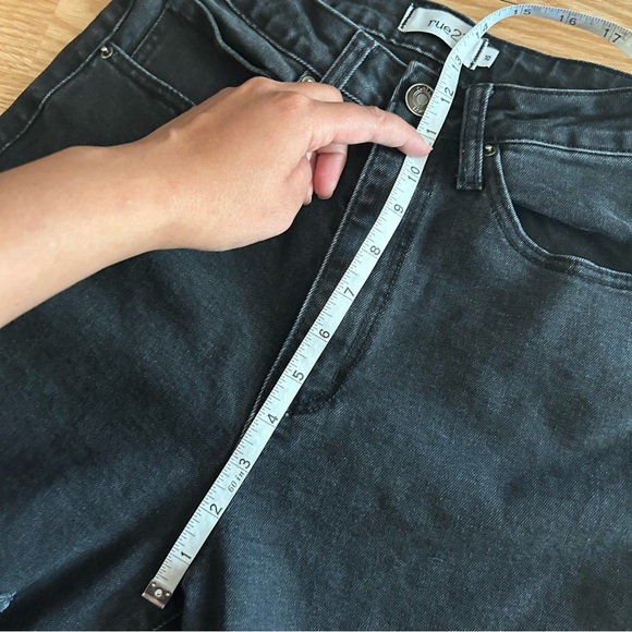 Rue21 Black Distressed Straight Leg Jeans Women’s 10 - Picture 6 of 8